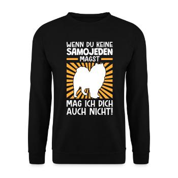 Samojeden nicht mögen Schlittenhund Samojede - Unisex Pullover - Schwarz - Vorne - Alina (178cm) & Michal (187cm)
