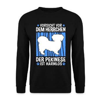 Pekinese Herrchen Peking-Palasthund Pekingese - Unisex Pullover - Schwarz - Vorne - Alina (178cm) & Michal (187cm)