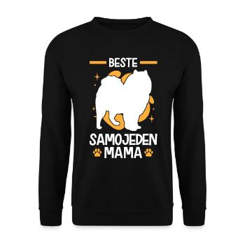 Beste Samojede Mama Schlittenhund - Unisex Pullover - Schwarz - Vorne - Alina (178cm) & Michal (187cm)