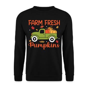Thanksgivings Day - Farm Fresh Pumpkin - Unisex Sweatshirt - black - Front - Alina (178cm) & Michal (187cm)