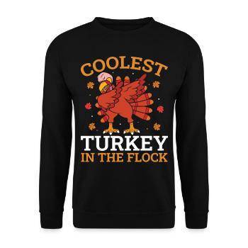 Jour de Thanksgivings - Dinde la plus cool du troupeau - Sweat-shirt Unisexe - noir - Devant - Alina (178cm) & Michal (187cm)
