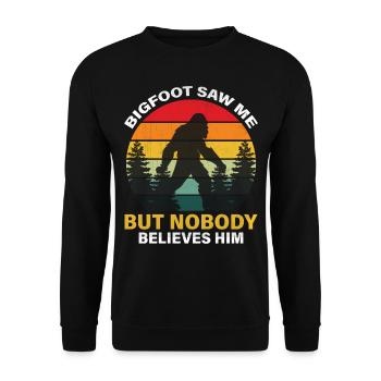 Bigfoot m’a vu mais personne ne le croit - Sweat-shirt Unisexe - noir - Devant - Alina (178cm) & Michal (187cm)