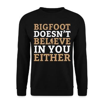 Bigfoot Sasquatch - Gardez-le accroupi - Sweat-shirt Unisexe - noir - Devant - Alina (178cm) & Michal (187cm)