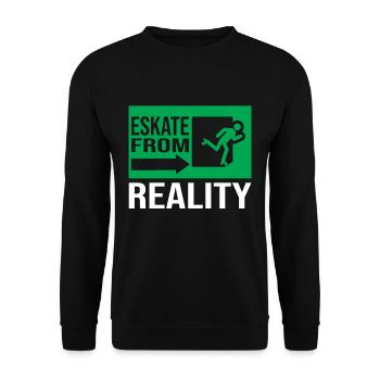Skaters Eskate From Reality - Fun Rollerskate - Unisex Sweatshirt - black - Front - Alina (178cm) & Michal (187cm)