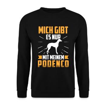 Podenco mich gibt es nur mit spanischer Podenco - Unisex Pullover - Schwarz - Vorne - Alina (178cm) & Michal (187cm)