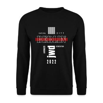 Berlin capital Janz far out - Unisex Sweatshirt - black - Front - Alina (178cm) & Michal (187cm)