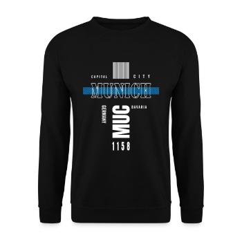 Munich Bavaria Munich Bavaria Capital - Unisex Sweatshirt - black - Front - Alina (178cm) & Michal (187cm)