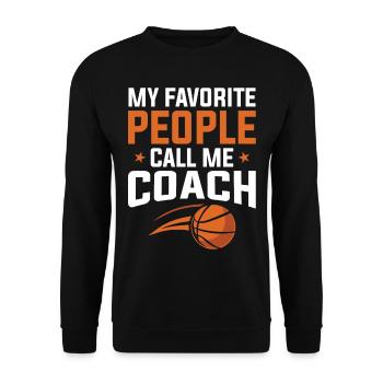 Basketball - Mes gens préférés appellent l’entraîneur - Sweat-shirt Unisexe - noir - Devant - Alina (178cm) & Michal (187cm)