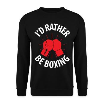 Boxing Kickboxing - I'd Rather Be Boxing - Unisex Pullover - Schwarz - Vorne - Alina (178cm) & Michal (187cm)