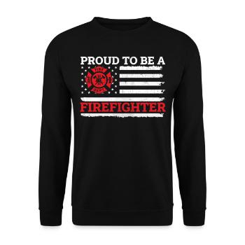 Sauvetage incendie - Fier d’être pompier - Sweat-shirt Unisexe - noir - Devant - Alina (178cm) & Michal (187cm)