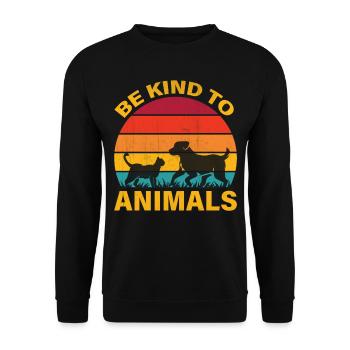 Animal Rights - Save The Chubby Unicorns - Unisex Pullover - Schwarz - Vorne - Alina (178cm) & Michal (187cm)