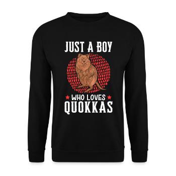 Boy of the Quokkas loves marsupial Quokka - Unisex Sweatshirt - black - Front - Alina (178cm) & Michal (187cm)