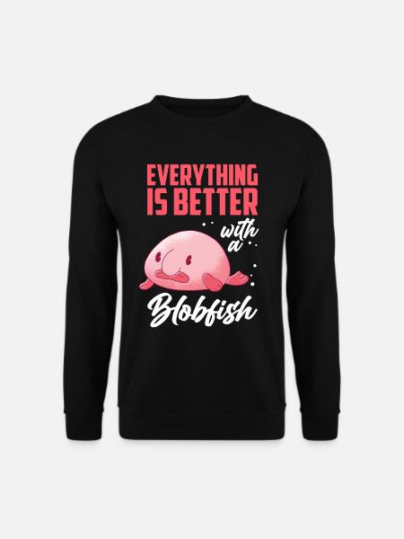 Blobfisch alles ist besser lustiger Blobfisch - Unisex Pullover - Schwarz