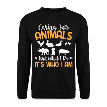 Animal Rights - Caring For Animals It's Who I Am - Unisex Sweatshirt - black - Front - Alina (178cm) & Michal (187cm)