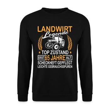 Landwirt Legende Top Zustand erst 65 Jahre alt - Unisex Pullover - Schwarz - Vorne - Alina (178cm) & Michal (187cm)