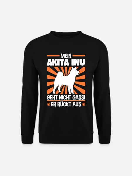 Akita Inu Gassi gehen japanischer Spitz - Unisex Pullover - Schwarz