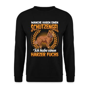 Harzer Fuchs ist mein Schutzengel Hütefuchs - Unisex Pullover - Schwarz - Vorne - Alina (178cm) & Michal (187cm)