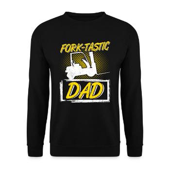 Staplerfahrer Gabelstapler Fork-Tastic Dad - Unisex Pullover - Schwarz - Vorne - Alina (178cm) & Michal (187cm)