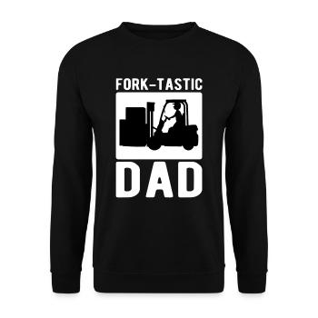 Conducteur de chariot élévateur Fourche Fourche-Tastic Père - Sweat-shirt Unisexe - noir - Devant - Alina (178cm) & Michal (187cm)