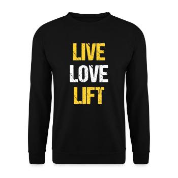 Live Love Lift Forklift Driver Forklift - Unisex Sweatshirt - black - Front - Alina (178cm) & Michal (187cm)