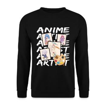 Anime Artist Manga Künstler Japan Fan - Unisex Sweatshirt - black - Front - Alina (178cm) & Michal (187cm)