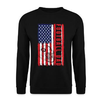 Football Dad USA America Flag - Unisex Sweatshirt - black - Front - Alina (178cm) & Michal (187cm)
