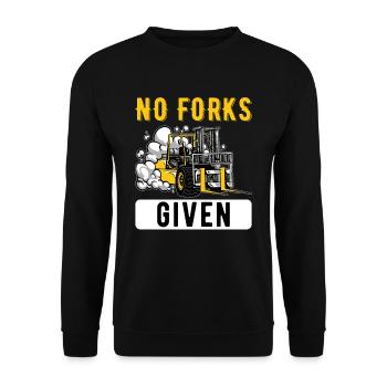 No Forks Given Forklift Driver Forklift - Unisex Sweatshirt - black - Front - Alina (178cm) & Michal (187cm)
