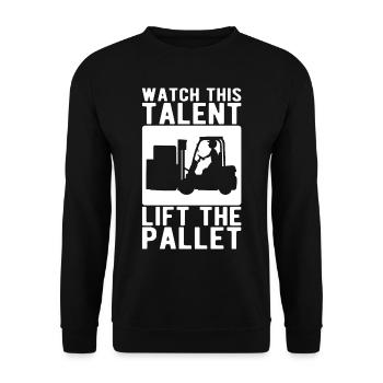 Forklift Driver Forklift Driver Forklift Truck - Unisex Sweatshirt - black - Front - Alina (178cm) & Michal (187cm)
