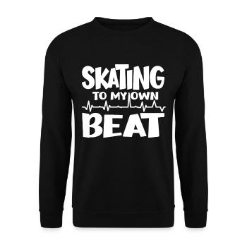 Skating To My Own Beat Heartbeat Skater Gift idea - Unisex Sweatshirt - black - Front - Alina (178cm) & Michal (187cm)