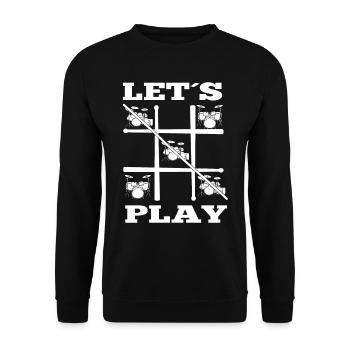 Lets Play Drums Drumset Drummer Gifts - Unisex Sweatshirt - black - Front - Alina (178cm) & Michal (187cm)