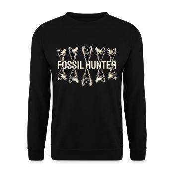 Fossil Hunter Paläontologie Paläontologe - Unisex Pullover - Schwarz - Vorne - Alina (178cm) & Michal (187cm)