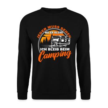 Camping - Wohnmobil - Wohnwagen - Campen - Unisex Pullover - Schwarz - Vorne - Alina (178cm) & Michal (187cm)