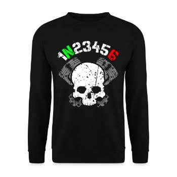 1N23456Tote Head Piston Cylinder - Unisex Sweatshirt - black - Front - Alina (178cm) & Michal (187cm)