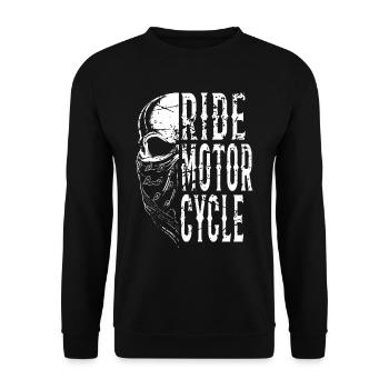 ride Motorcycles Skull - Unisex Sweatshirt - black - Front - Alina (178cm) & Michal (187cm)