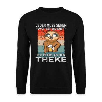 Biertrinker - Männerabend - Saufen - Unisex Pullover - Schwarz - Vorne - Alina (178cm) & Michal (187cm)