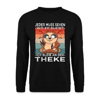 Biertrinker - Männerabend - Saufen - Unisex Pullover - Schwarz - Vorne - Alina (178cm) & Michal (187cm)