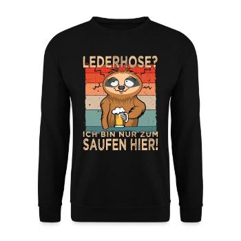 Ich bin nur zum Saufen hier Faultier Männerabend - Unisex Pullover - Schwarz - Vorne - Alina (178cm) & Michal (187cm)