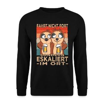 Biertrinker - Männerabend - Saufen - Unisex Pullover - Schwarz - Vorne - Alina (178cm) & Michal (187cm)