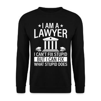 Je suis un avocat que je ne peux pas réparer stupide - Juge du procureur - Sweat-shirt Unisexe - noir - Devant - Alina (178cm) & Michal (187cm)
