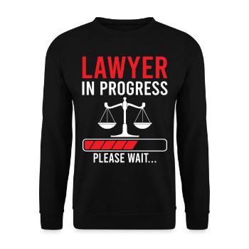 Slogan de l’avocat - Avocat en cours s’il vous plaît - Sweat-shirt Unisexe - noir - Devant - Alina (178cm) & Michal (187cm)