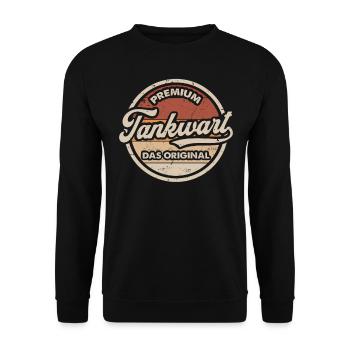 Tankwart Original Lustig Tankwärter - Unisex Pullover - Schwarz - Vorne - Alina (178cm) & Michal (187cm)
