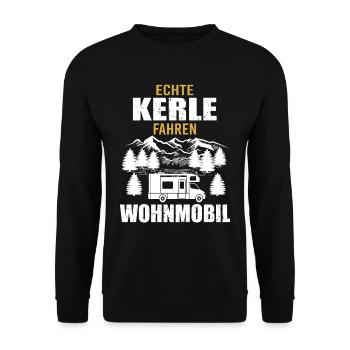 Wohnmobil Camping Zubehör - Unisex Pullover - Schwarz - Vorne - Alina (178cm) & Michal (187cm)