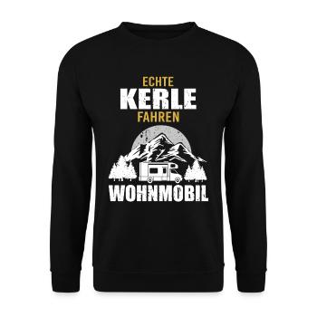 Wohnmobil Camping Zubehör - Unisex Pullover - Schwarz - Vorne - Alina (178cm) & Michal (187cm)