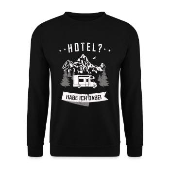 Wohnmobil Camping Zubehör - Unisex Pullover - Schwarz - Vorne - Alina (178cm) & Michal (187cm)