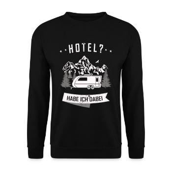 Wohnmobil Camping Zubehör - Unisex Pullover - Schwarz - Vorne - Alina (178cm) & Michal (187cm)