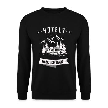 Wohnmobil Camping Zubehör - Unisex Pullover - Schwarz - Vorne - Alina (178cm) & Michal (187cm)