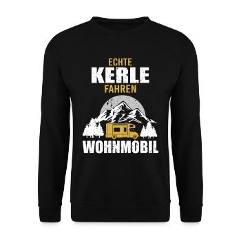 Wohnmobil Camping Zubehör - Unisex Pullover - Schwarz - Vorne - Alina (178cm) & Michal (187cm)