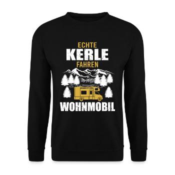 Wohnmobil Camping Zubehör - Unisex Pullover - Schwarz - Vorne - Alina (178cm) & Michal (187cm)