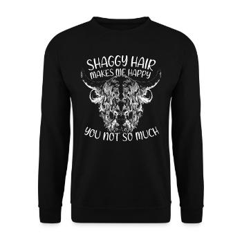 Highland Cow Scottish Highland Cattle Shaggy Hair - Sweat-shirt Unisexe - noir - Devant - Alina (178cm) & Michal (187cm)