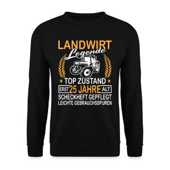 Landwirt Legende Top Zustand erst 25 Jahre alt - Unisex Pullover - Schwarz - Vorne - Alina (178cm) & Michal (187cm)